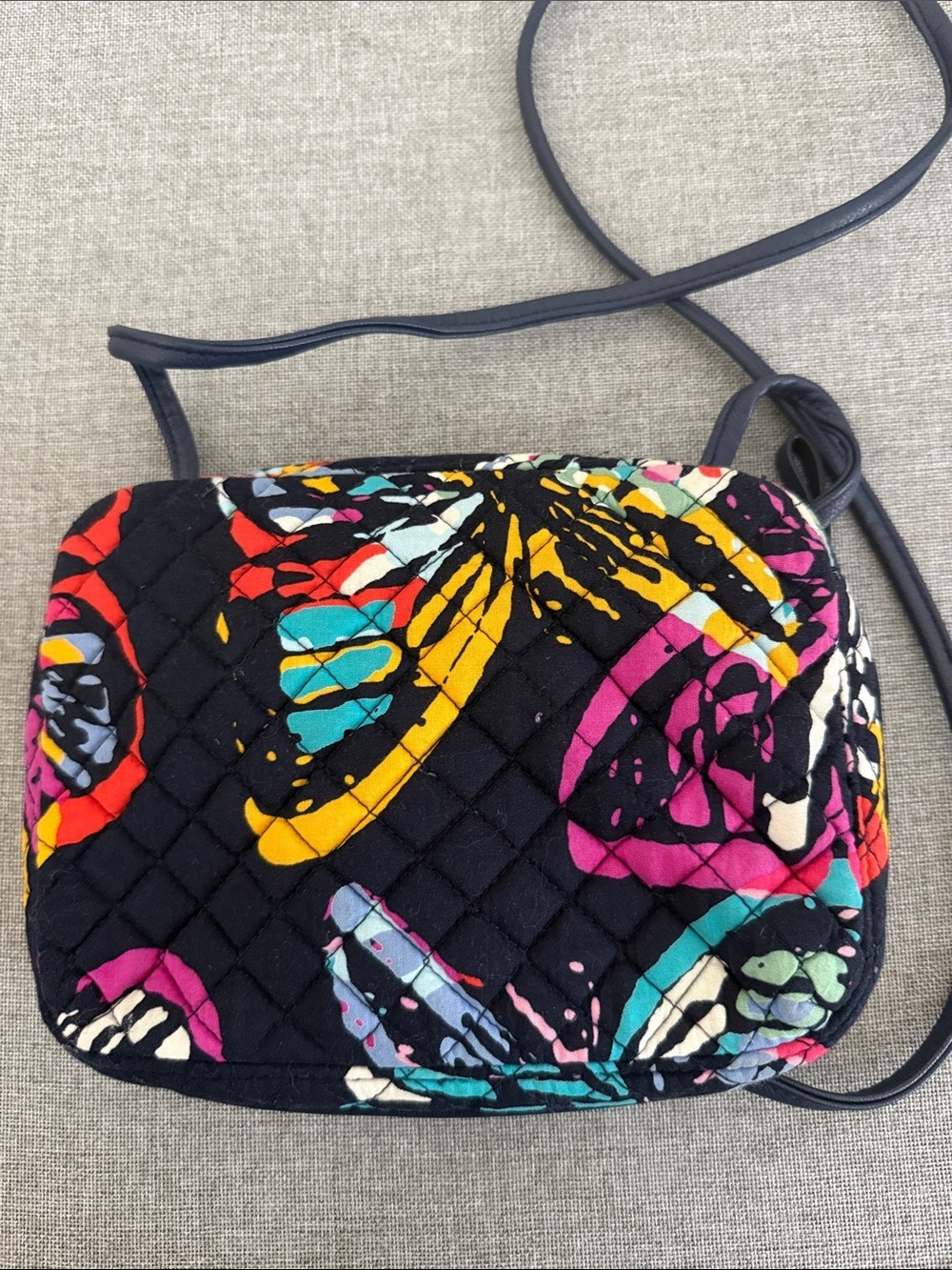 Vera Bradley navy Quilted Crossbody with Bright Floral Splash - Picture 3 of 8
